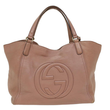 GUCCI Soho Shoulder Bag Leather Pink 282309 Auth fm2589