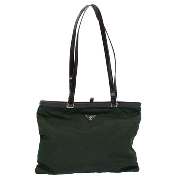 PRADA Tote Bag Nylon Green Auth fm2770