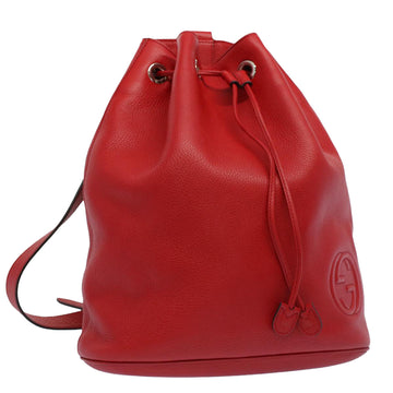 GUCCI Soho Backpack Leather Red 368588 Auth fm2801