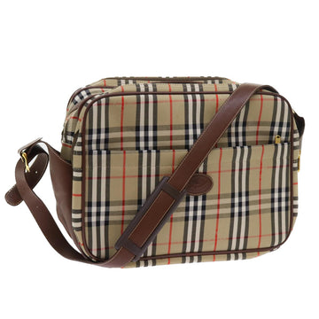 BURBERRYSs Nova Check Shoulder Bag Canvas Leather 2way Beige Brown Auth fm2829