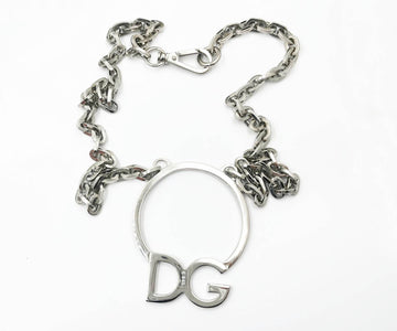 Dolce &Gabbana Silver Large Pendant Chain Long Necklace