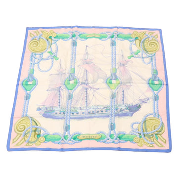 HERMES Carre90 Scarf 100% Silk Blue Pink Auth am1011g