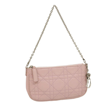 CHRISTIAN DIOR Lady Dior Canage Accessory Pouch Pink Auth am2660gA