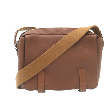 LOEWE Military Messenger Bag XS Shoulder Bag Leather Brown Auth hk226