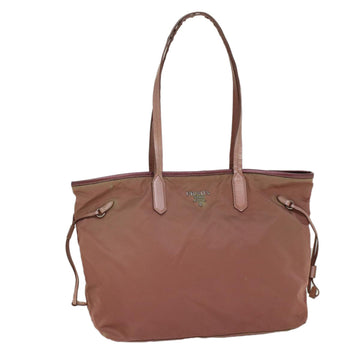 PRADA Tote Bag Nylon Leather Pink Auth hk819