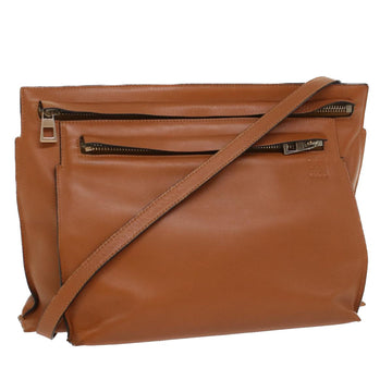 LOEWE Shoulder Bag Leather Brown Auth hk848