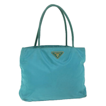 PRADA Tote Bag Nylon Turquoise Blue Auth hk898