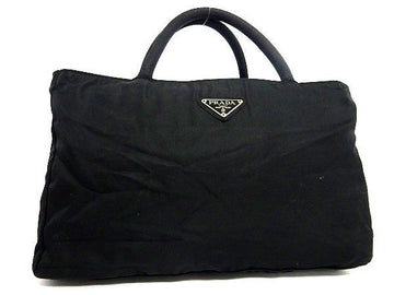 Prada Nylon Black Logo Tote Hand bag
