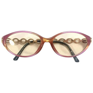 CHRISTIAN DIOR 60's, 70's vintage pink and orange gradation sunglasses with golden chain temple