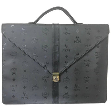 MCM Vintage black monogram briefcase, business bag, document purse with leather handle