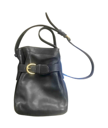 COACH Vintage navy genuine leather hobo bucket shoulder bag, classic purse