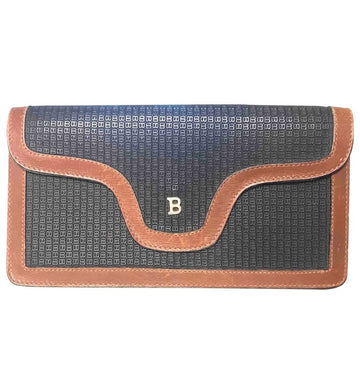 BALLY Vintage black and brown wallet with B logo motif