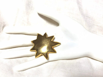CHRISTIAN LACROIX Vintage golden start shape brooch, hat pin, jacket pin