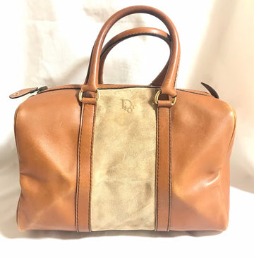 CHRISTIAN DIOR Vintage 70's Bagages camel brown mini duffle purse