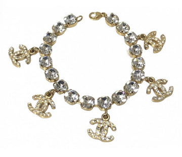 CHANEL Vintage bracelet with crystal and CC charms
