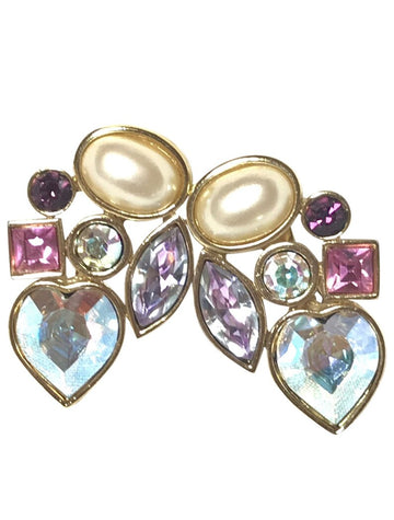 YVES SAINT LAURENT Vintage crystal and pearl earrings