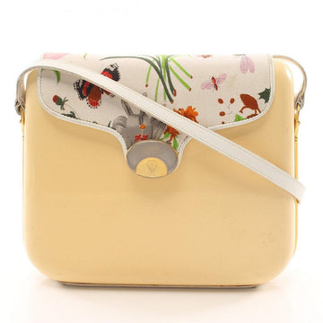 GUCCI Vintage cream color hard clutch bag style shoulder bag with flower pattern