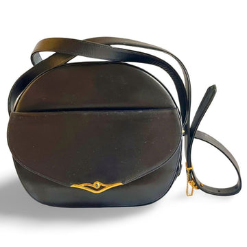 Vintage Cartier navy oval shape shoulder bag with blue stone and golden frame flap. Classic purse from Sapphire line. 050919ac1