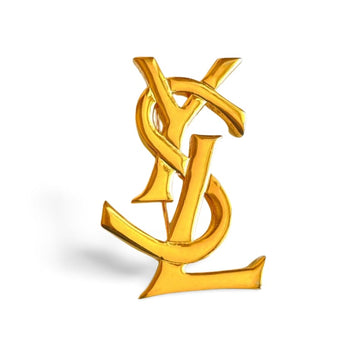 YVES SAINT LAURENT Vintage golden YSL logo brooch