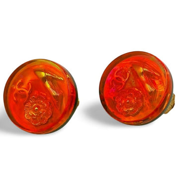 CHANEL Vintage orange aurora earrings with iconic charms