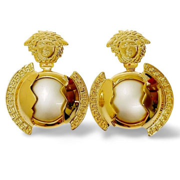 GIANNI VERSACE Vintage medusa face and pearl earrings