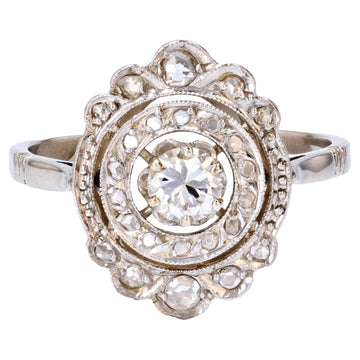 Art Deco Diamonds 18 Karat White Gold Ring