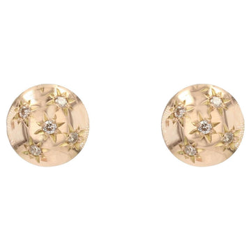 French 1950s Diamonds 18 Karat Yellow Gold Dome Earrings