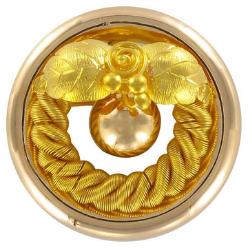 1900s 18 Karat Yellow Gold Round Brooch