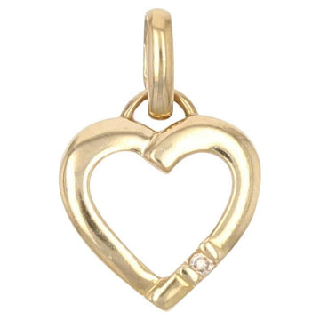1960s Diamond 18 Karat Yellow Gold Heart Charm Pendant