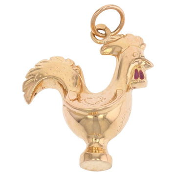 1960s 18 Karat Yellow Gold Rooster Charm Pendant