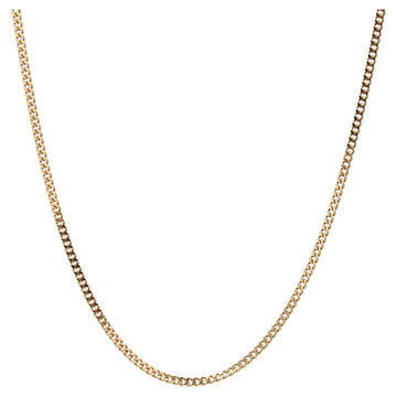 Modern 18 Karat Yellow Gold Filed Curb Mesh Chain Necklace