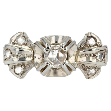 1920s Art Deco Diamonds 18 Karat White Gold Bow Ring