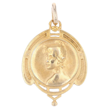 French 19th Century Portrait of a Woman Antique Medal