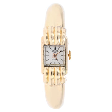 1950s 18 Karat Yellow Gold Lady's Bangle Wrist Watch