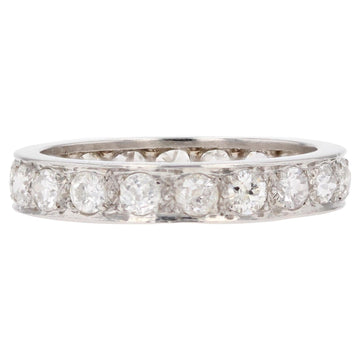 French 1925s Diamonds Platinum Wedding Ring
