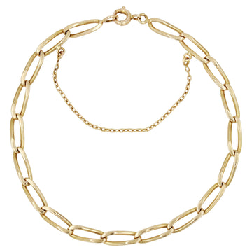 French, Modern 18 Karat Yellow Gold Rectangular Links Curb Bracelet