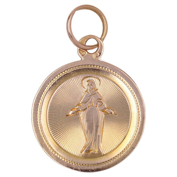 French 19th Century 18 Karat Rose Gold Baptismal Medal