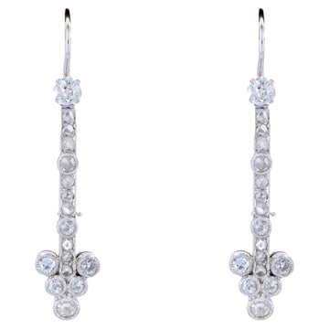 1930s Diamonds 18 Karat White Gold Dangle Earrings