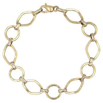 Modern 18 Karat Yellow Gold Alternating Links Bracelet