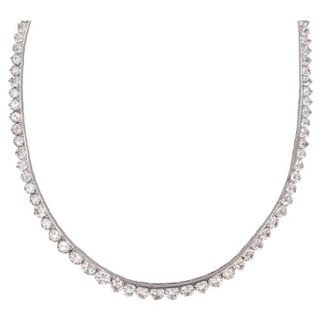 French 1960s 117 Diamonds Platinum River Necklace