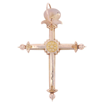French 18th Century 18 Karat Rose Gold Jeannette Cross