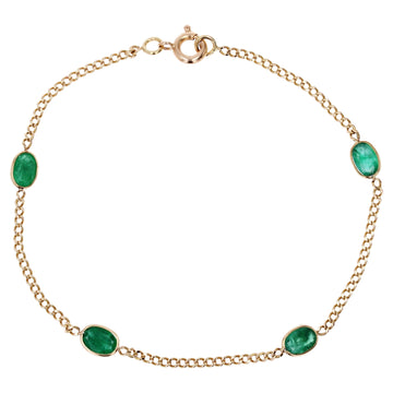Baume Creation Emeralds 18 Karat Yellow Gold Chain Bracelet
