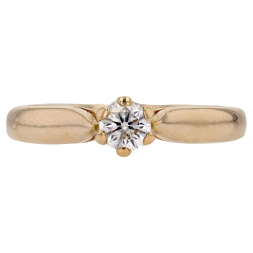 Modern Second-Hand Diamond 18 Karat Yellow Gold Solitaire Ring