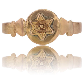 19th Century 18 Karat Rose Gold Star Ring
