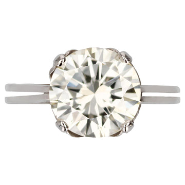 1950s Retro 3.20 Carat Diamond White Gold Solitary Ring