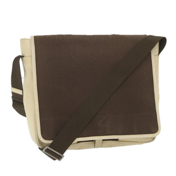 PRADA Shoulder Bag Canvas Leather Beige Brown Auth ki3765