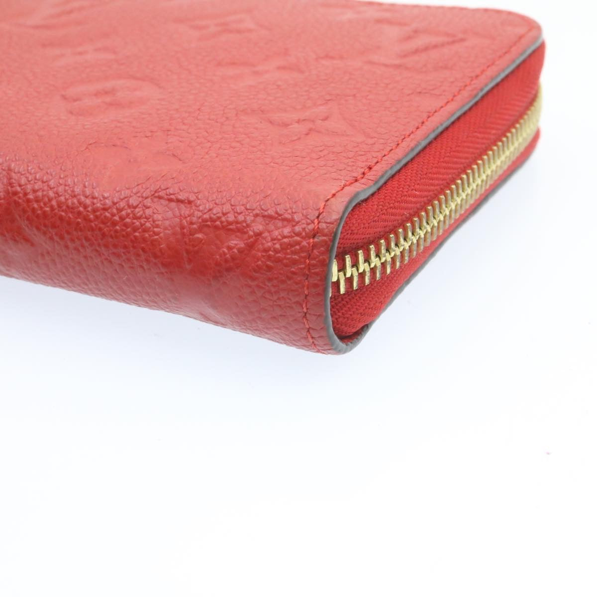 Purses, Wallets, Cases Louis Vuitton Louis Vuitton Monogram Empreinte Zippy Wallet Red M60017 LV Auth knn040