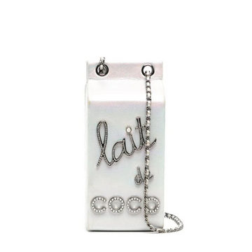 CHANEL Iridescent Silver Lait de Coco Milk Carton Bag