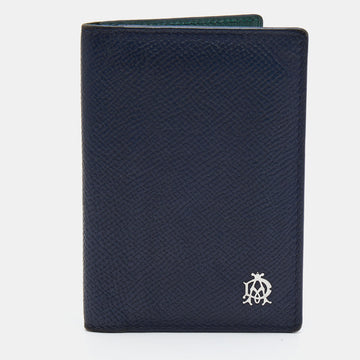 ALFRED DUNHILLAlfred  Navy Blue Leather Logo Bifold Card Case