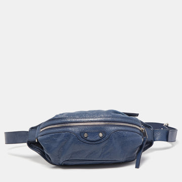 BALENCIAGA Blue Leather Neo Lift Body Bag